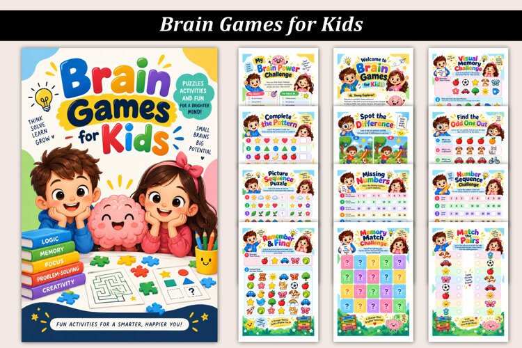 Brain Games for Kids | Printable Puzzle & Activity Workbook example image 1