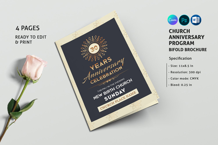 Church Anniversary Program Brochure