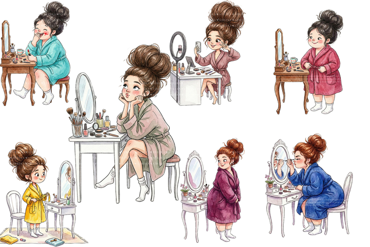 Messy Bun Clipart Image 2
