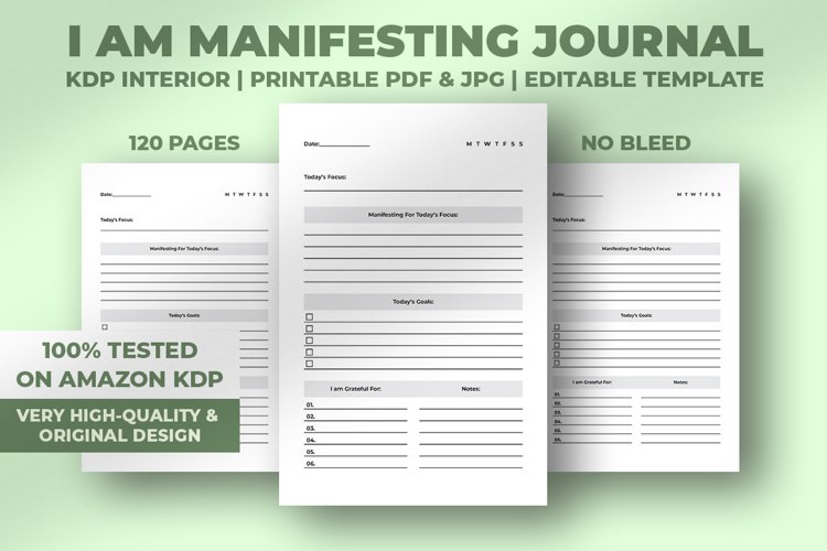 I Am Manifesting Journal KDP Interior