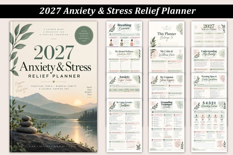 2027 Anxiety & Stress Relief Planner example image 1