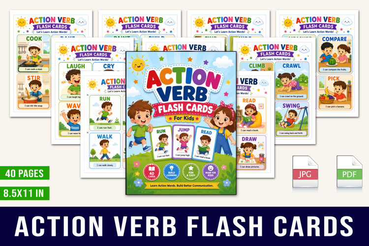 Action Verb Flash Cards