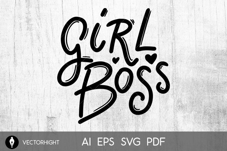 Girl boss. Lettering phrase for postcard, banner, flyer. example image 1