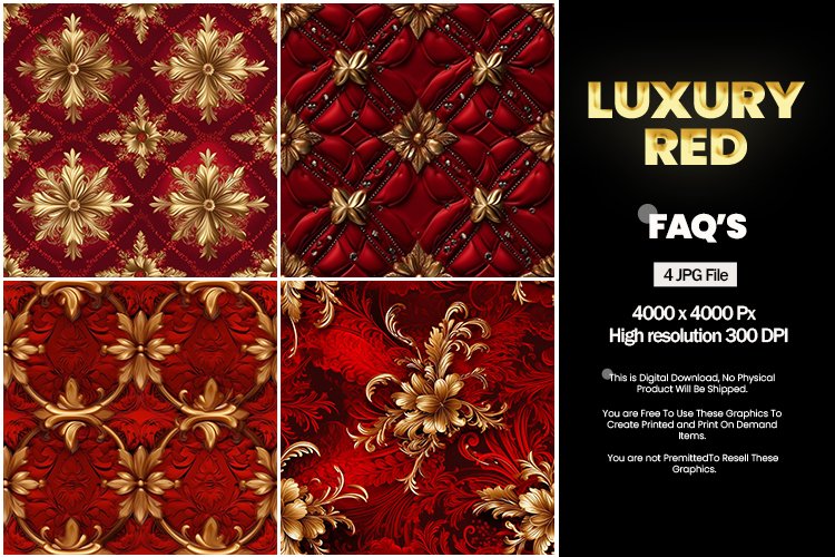 Luxury Red Square Coaster - 04 Variations