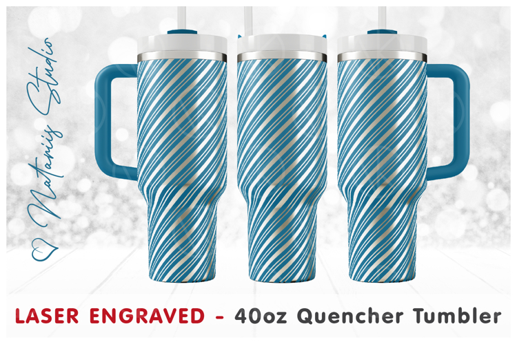 Christmas Candy Stick Pattern - 40oz Tumbler Laser Engraving