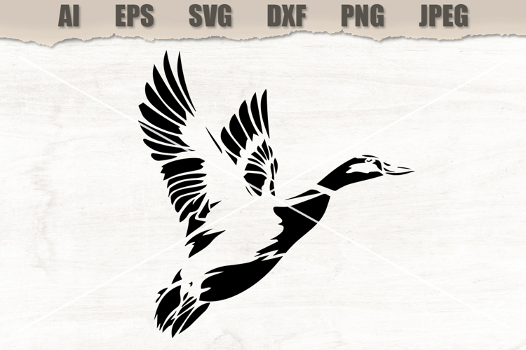 Stencil Flying Duck