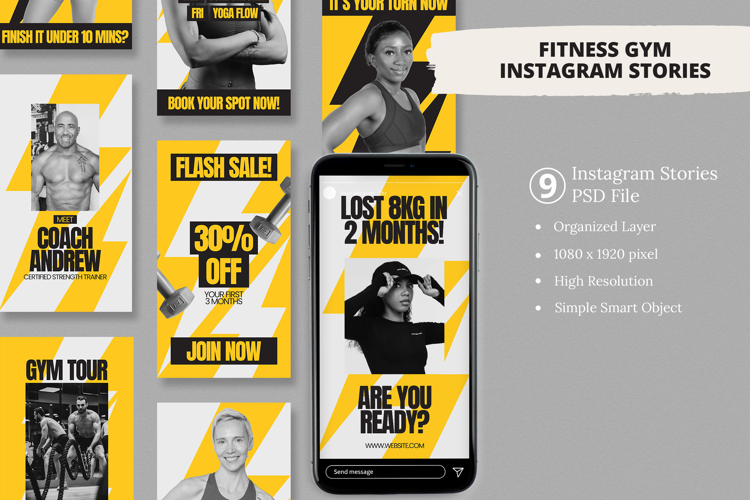 Fitness Gym Instagram story Canva Template