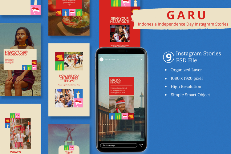 Garu - Indonesia Independence Day Instagram Story & Canva