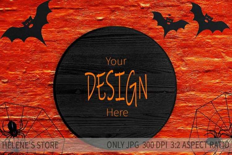 Round sign mockup | Welcome sign mockup| Halloween mockup