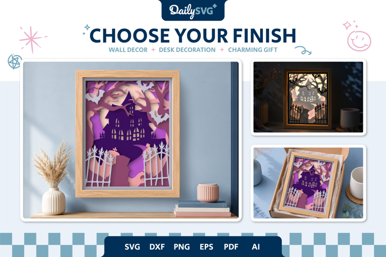 Haunted Mansion Layered Shadow Box SVG Halloween