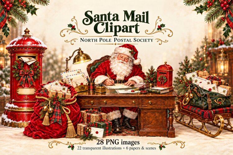 Santa Mail Clipart - North Pole Postal example image 1