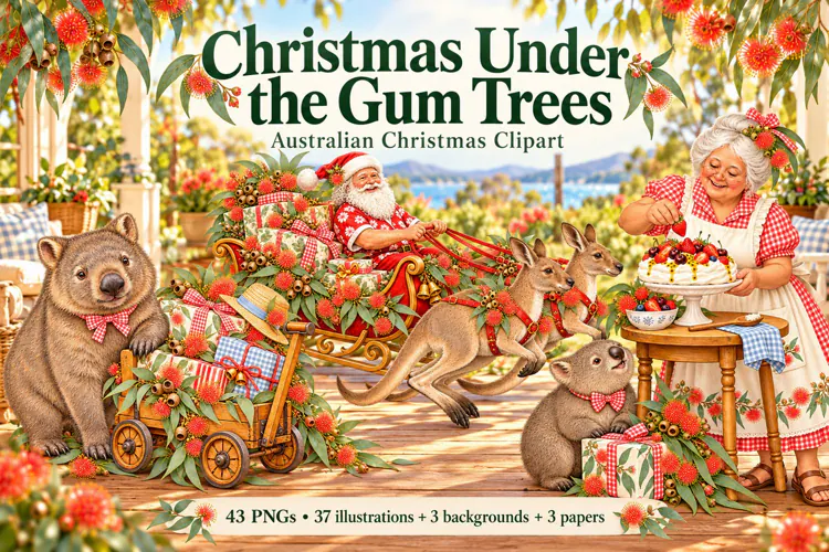 Australian Summer Christmas Clipart