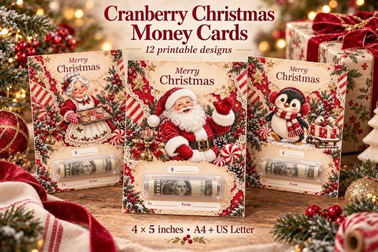 Printable Christmas Money Cards example image 1