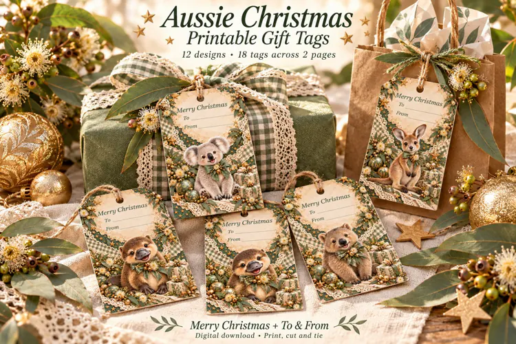 Christmas Gift Tags Australian Animals