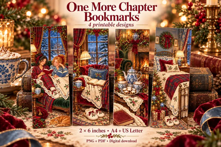 Christmas Reading Nook Bookmarks