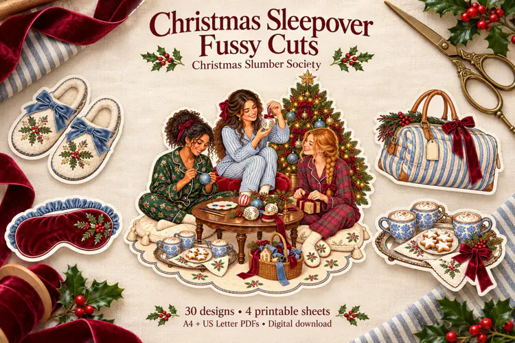 Christmas Sleepover Fussy Cuts