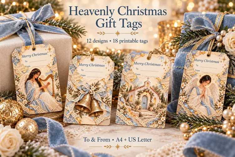 Heavenly Christmas Gift Tags Printable
