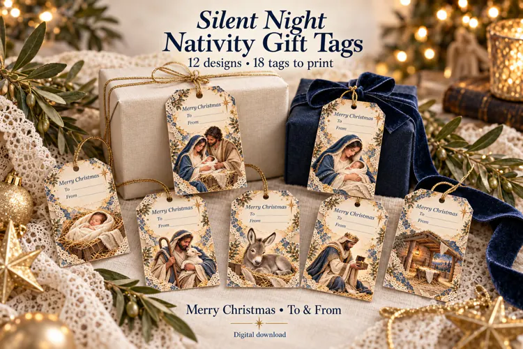 Christmas Gift Tags Nativity Printable