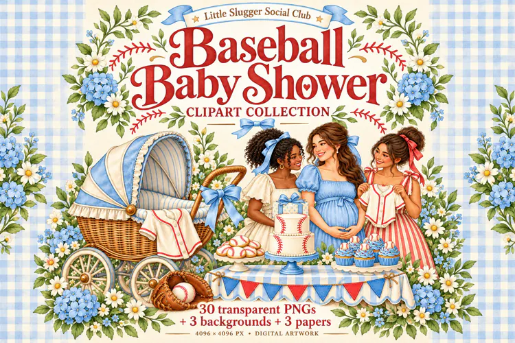Baseball Baby Shower Clipart