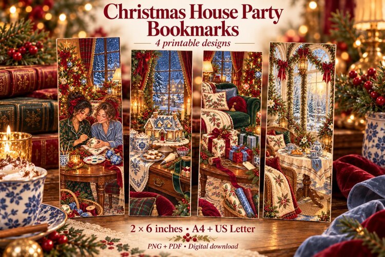 Festive Sleepover Printable Bookmarks example image 1