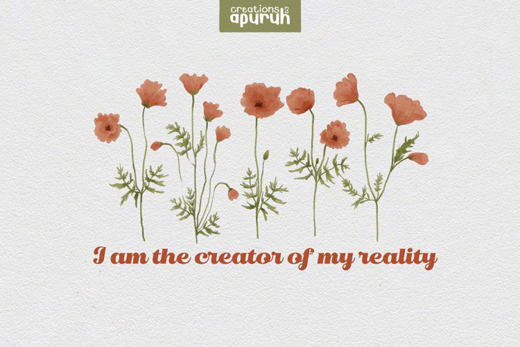 Floral "I AM" Affirmation Quotes T-Shirt Design 01 example image 1