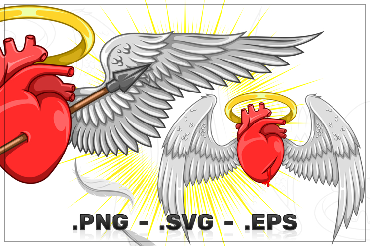 Realistic Anatomical Heart with Wings