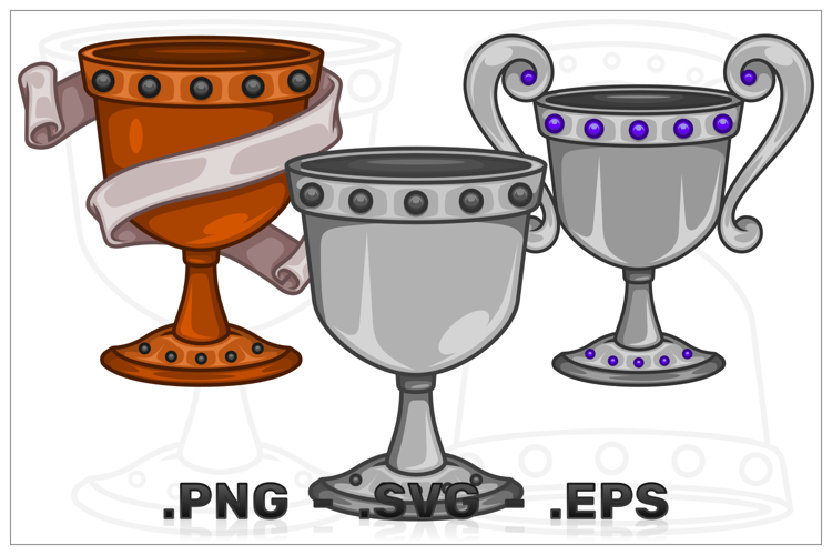 Illustrations of classic trophy cups