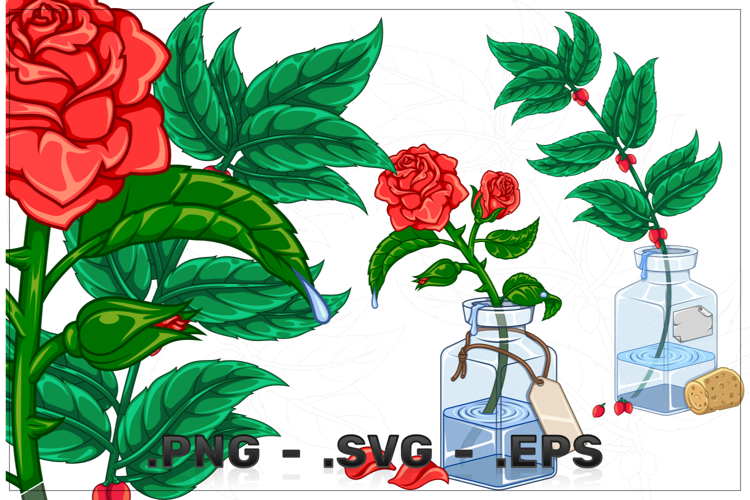 Glass Bottle with Decorative Plants example image 1