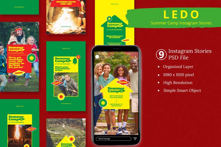 Ledo - Summer Camp Instagram Story & Canva Template