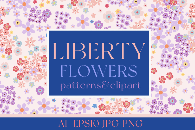 Ditsy vector floral patterns and clipart
