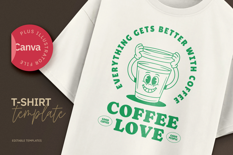 Retro Coffee T-Shirt 30s Cartoon Mascot