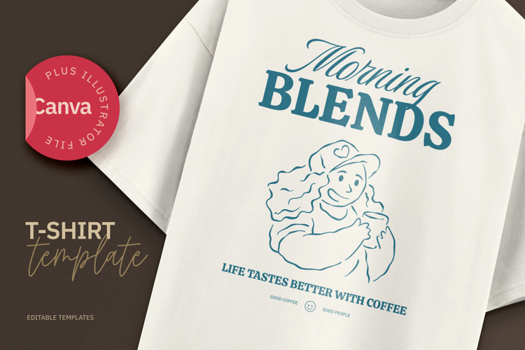 Morning Blends Whimsical T-Shirt Design