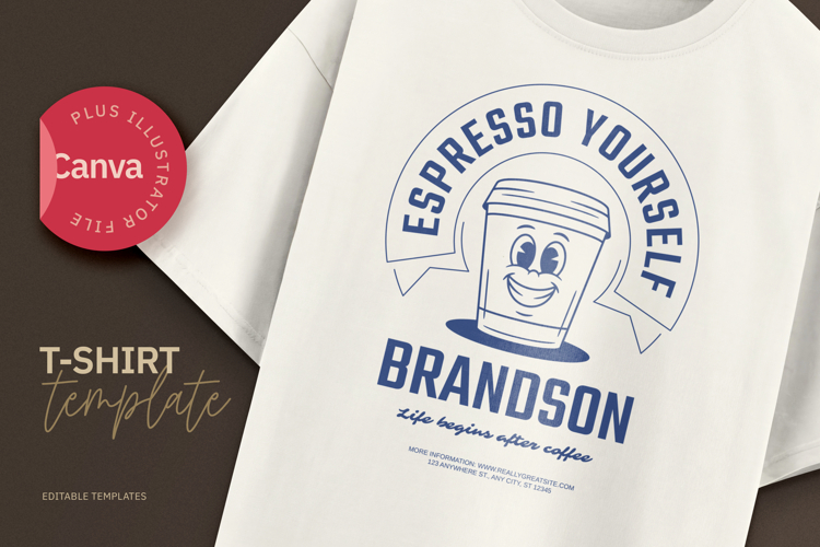 Espresso Yourself Retro T-Shirt Design