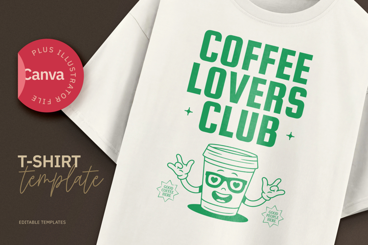 Coffee Lovers Club Modern T-Shirt Design