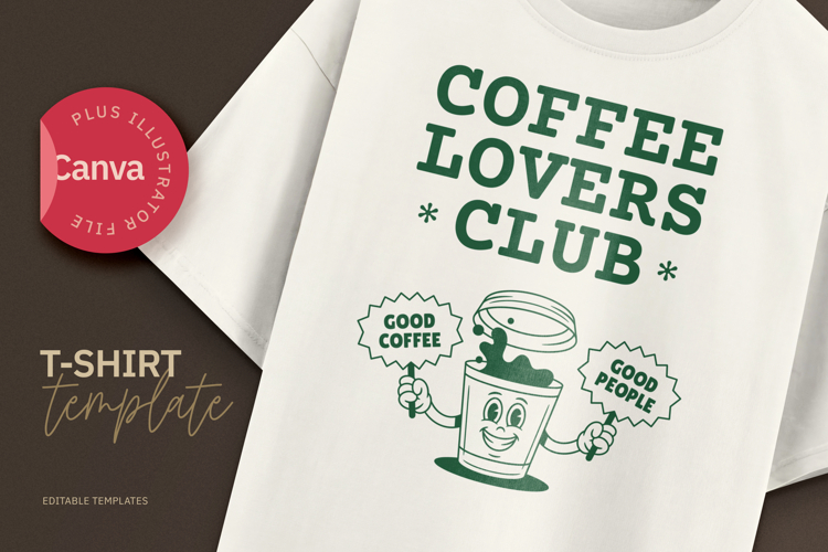 Retro Coffee Club T-Shirt 30s Mascot