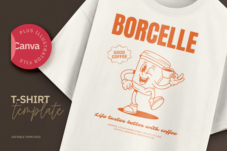 Retro Coffee Mascot T-Shirt