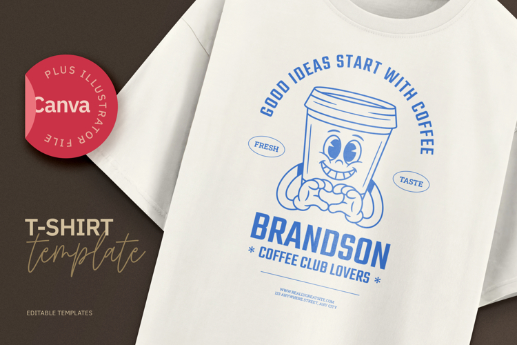 Funny Coffee Quote Tee Vintage Mascot