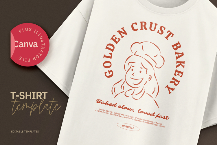 Golden Crust Bakery Retro T-Shirt Design