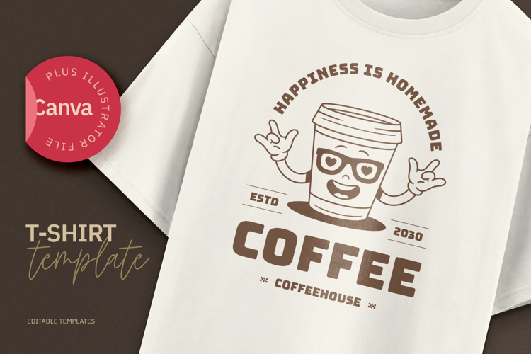 Homemade Happiness Coffee Retro T-shirt