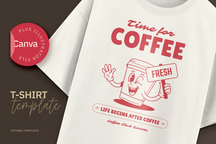 Fresh Coffee Retro T-Shirt Design