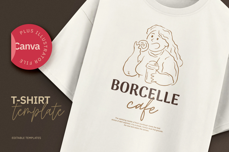 Cafe & Bakery T-shirt Canva & Illustrator Template