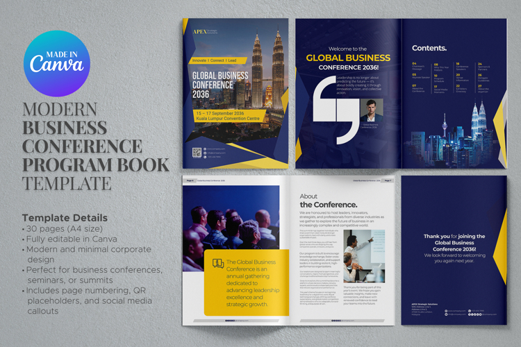 Modern Business Conference Program Book Template