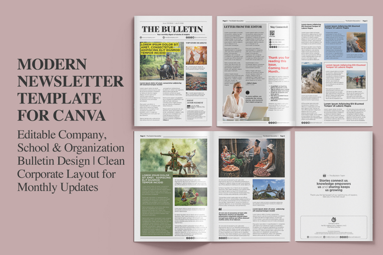 Modern Newsletter Template for Canva