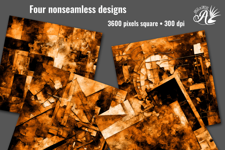 Orange and Black Grunge Halloween nonseamless digital papers