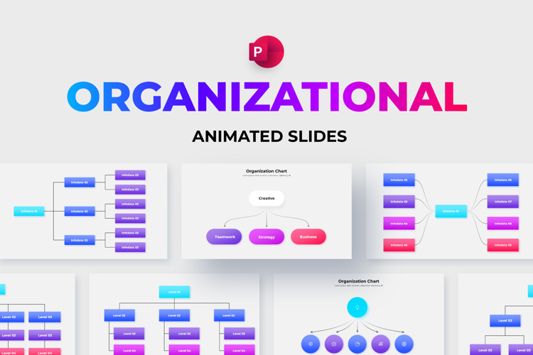 Animated Organizational Charts PowerPoint Template