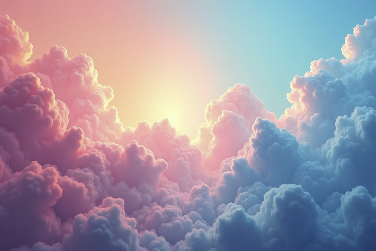 Blue And Pink Clouds Background