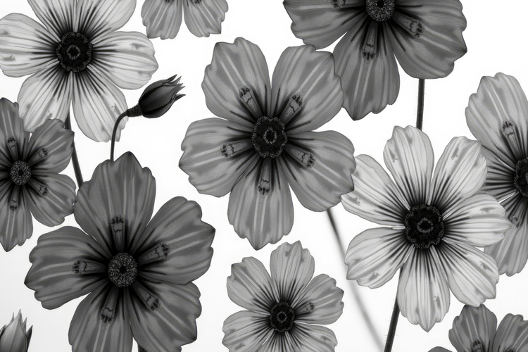 Flower Clipart Black And White Image 4