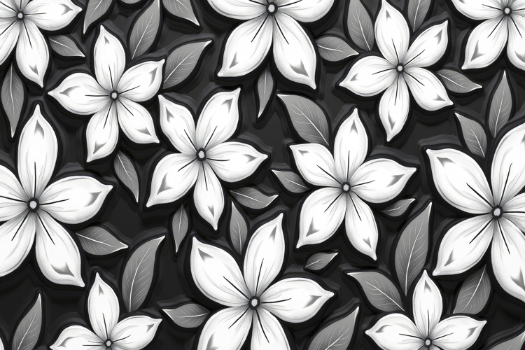 Flower Clipart Black And White Image 3