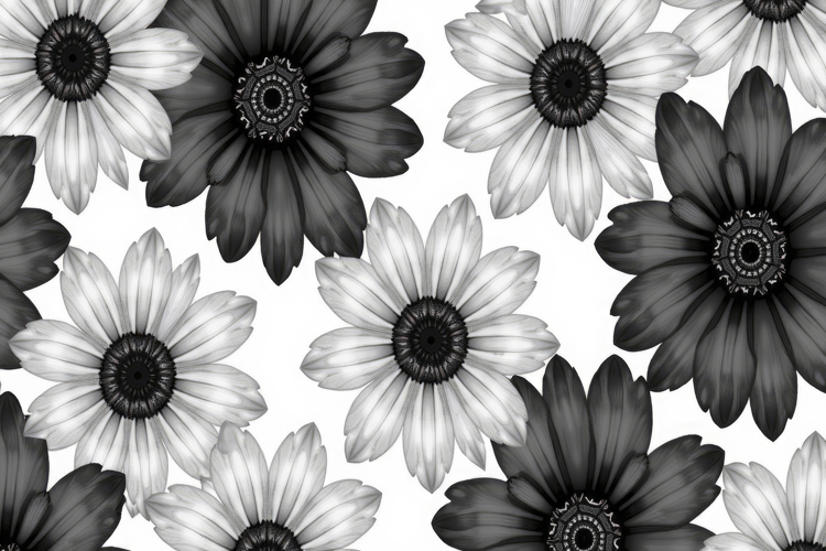Flower Clipart Black And White Image 2