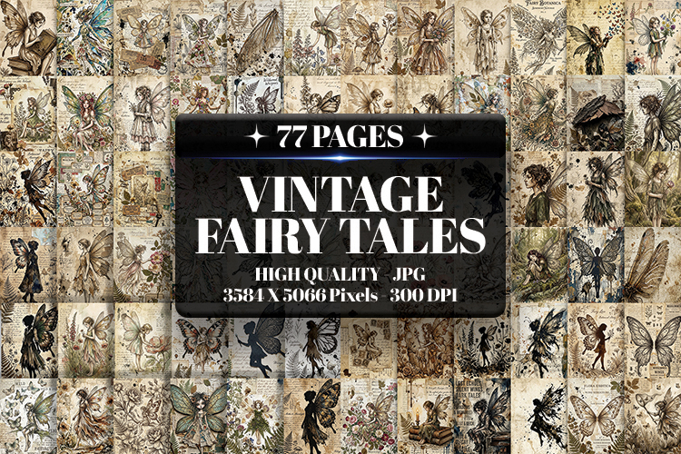 Vintage Fairy Tales Digital Paper | Journal JPG